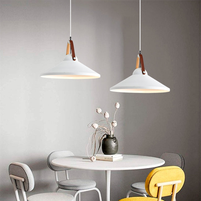LÁMPARA COLGANTE CAMPANA DE ALUMINIO COLUMBIA WHITE / SIN FOCO