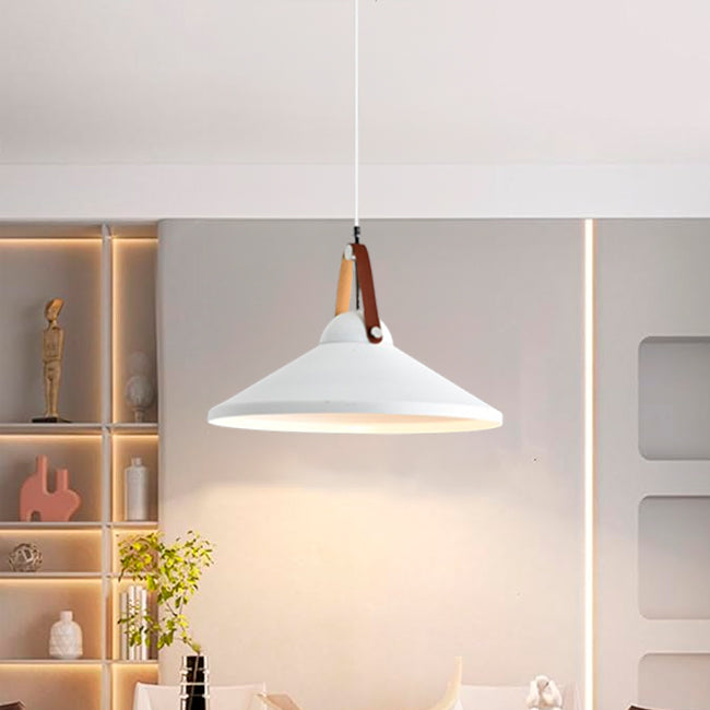 LÁMPARA COLGANTE CAMPANA DE ALUMINIO COLUMBIA WHITE / SIN FOCO
