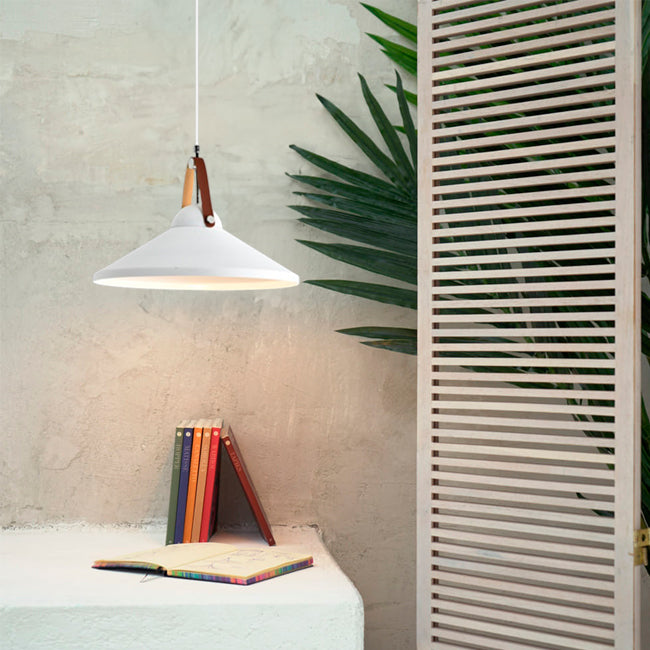 LÁMPARA COLGANTE CAMPANA DE ALUMINIO COLUMBIA WHITE / SIN FOCO