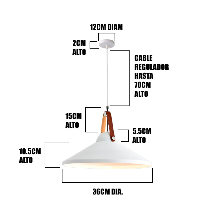LÁMPARA COLGANTE CAMPANA DE ALUMINIO COLUMBIA WHITE / SIN FOCO