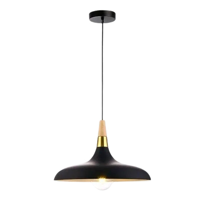 LÁMPARA COLGANTE CAMPANA DE ALUMINIO CHICAGO BLACK AND GOLD / SIN FOCO