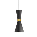 LÁMPARA COLGANTE CAMPANA DE ALUMINIO CAMBRIDGE BLACK AND GOLD / SIN FOCO