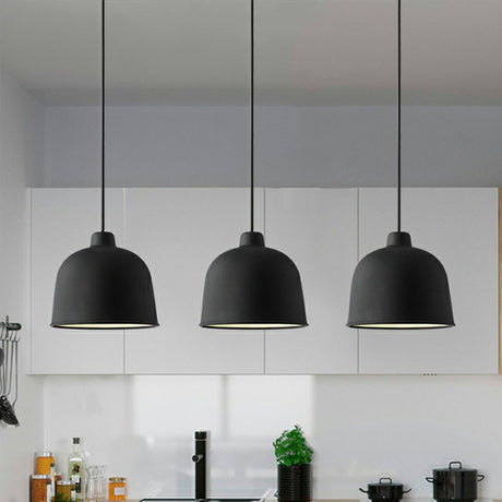 LÁMPARA COLGANTE CAMPANA DE ALUMINIO ZURICH BLACK / SIN FOCO