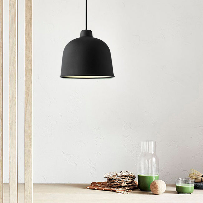 LÁMPARA COLGANTE CAMPANA DE ALUMINIO ZURICH BLACK / SIN FOCO