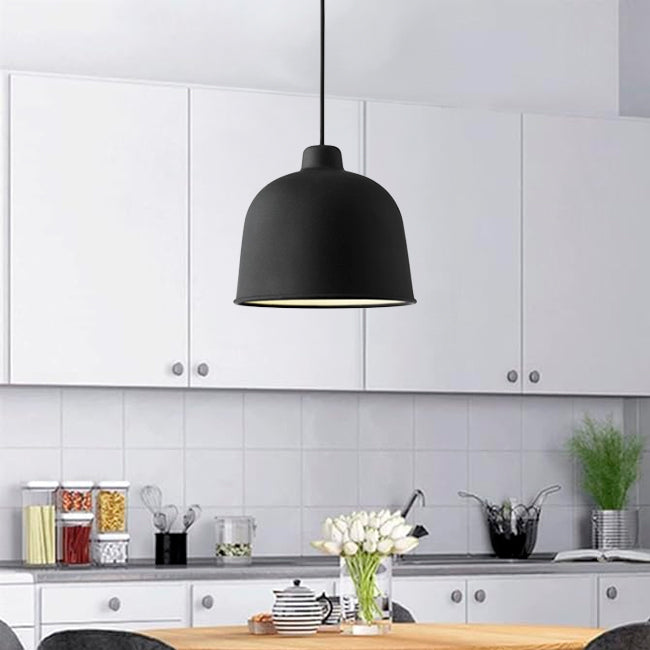 LÁMPARA COLGANTE CAMPANA DE ALUMINIO ZURICH BLACK / SIN FOCO