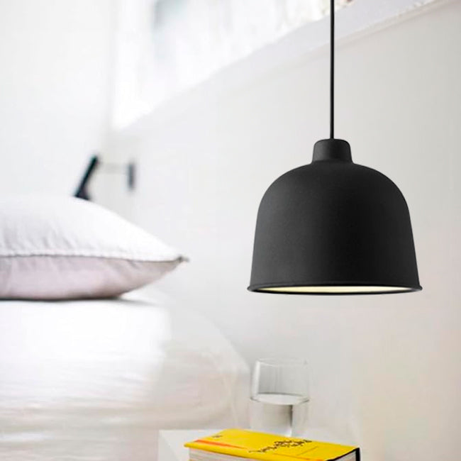 LÁMPARA COLGANTE CAMPANA DE ALUMINIO ZURICH BLACK / SIN FOCO