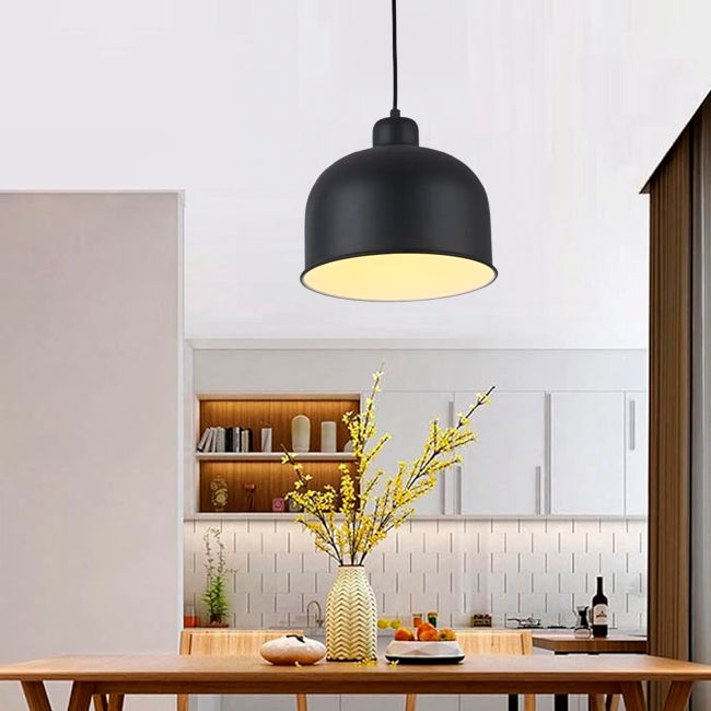LÁMPARA COLGANTE CAMPANA DE ALUMINIO ZURICH BLACK / SIN FOCO