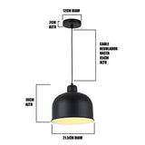 LÁMPARA COLGANTE CAMPANA DE ALUMINIO ZURICH BLACK / SIN FOCO