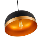 LÁMPARA COLGANTE CAMPANA DE ALUMINIO SIDNEY BLACK AND GOLD / SIN FOCO