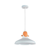 LÁMPARA COLGANTE CAMPANA DE ALUMINIO POLONIA WHITE AND WOOD / SIN FOCO