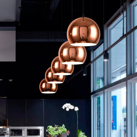LÁMPARA COLGANTE CAMPANA DE ALUMINIO AMATISTA GOLD ROSE / SIN FOCO