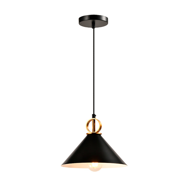 LÁMPARA COLGANTE CAMPANA DE ALUMINIO LUZ BLACK AND GOLD / SIN FOCO