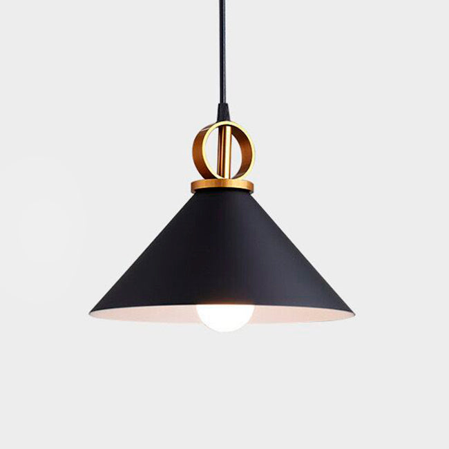 LÁMPARA COLGANTE CAMPANA DE ALUMINIO LUZ BLACK AND GOLD / SIN FOCO