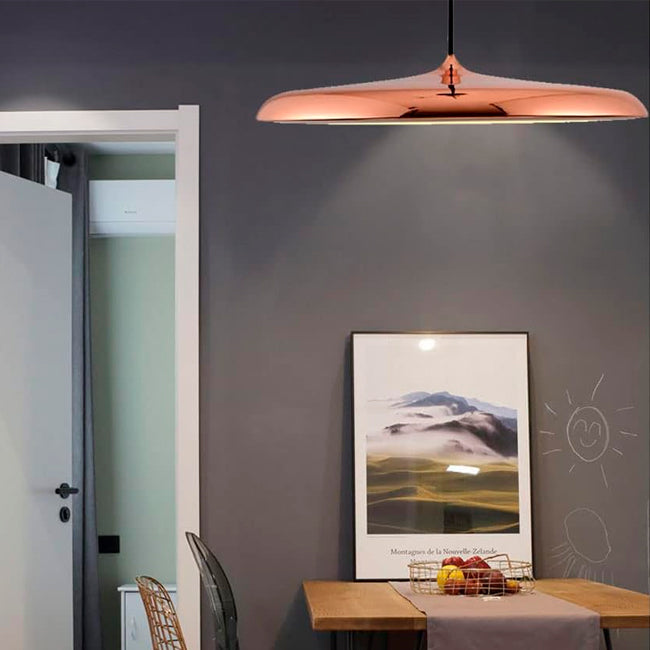 LÁMPARA COLGANTE CAMPANA UFO DE ALUMINIO ROXY ROSE GOLD LED