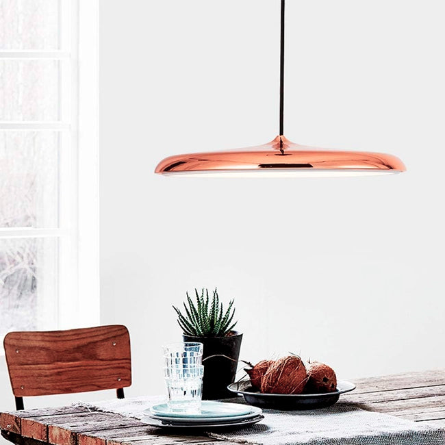 LÁMPARA COLGANTE CAMPANA UFO DE ALUMINIO ROXY ROSE GOLD LED