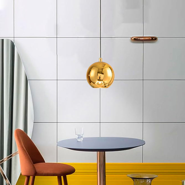 LÁMPARA COLGANTE CAMPANA DE VIDRIO AURORA GOLD / SIN FOCO