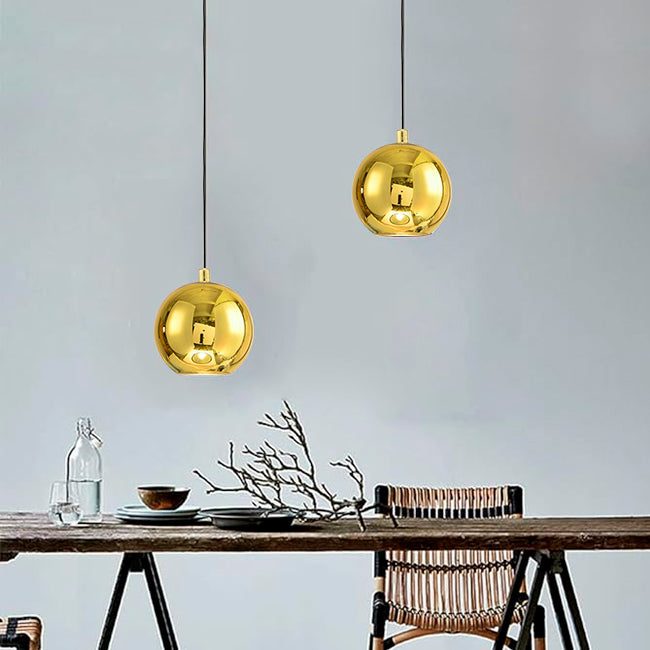 LÁMPARA COLGANTE CAMPANA DE VIDRIO AURORA GOLD / SIN FOCO