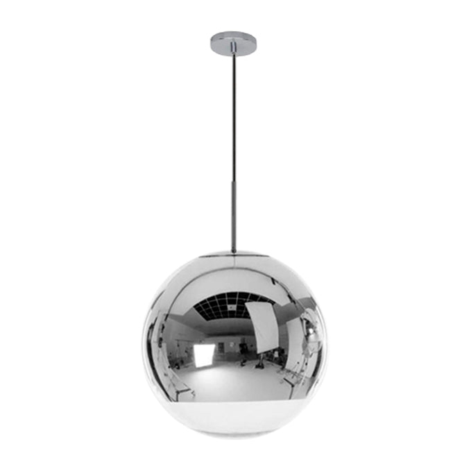 LÁMPARA COLGANTE ESFERA DE VIDRIO EMPERATRIZ SILVER / SIN FOCO