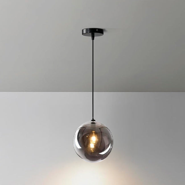 LÁMPARA COLGANTE ESFERA DE VIDRIO EMPERATRIZ SMOKE GRAY / SIN FOCO