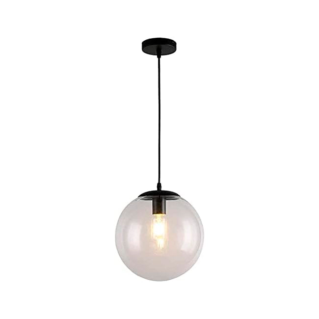 LÁMPARA COLGANTE ESFERA DE VIDRIO ALONDRA TRANSPARENTE / SIN FOCO