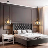 LÁMPARA COLGANTE CAMPANA DE VIDRIO DELIA LUX BRONZE / SIN FOCO
