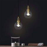 LÁMPARA COLGANTE CAMPANA DE VIDRIO DELIA LUX BRONZE / SIN FOCO