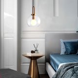 LÁMPARA COLGANTE CAMPANA DE VIDRIO DELIA LUX BRONZE / SIN FOCO