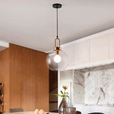 LÁMPARA COLGANTE CAMPANA DE VIDRIO DELIA LUX BRONZE / SIN FOCO