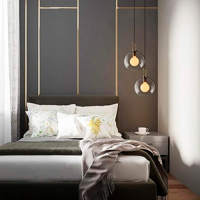 LÁMPARA COLGANTE CAMPANA DE VIDRIO DELIA LUX BRONZE / SIN FOCO