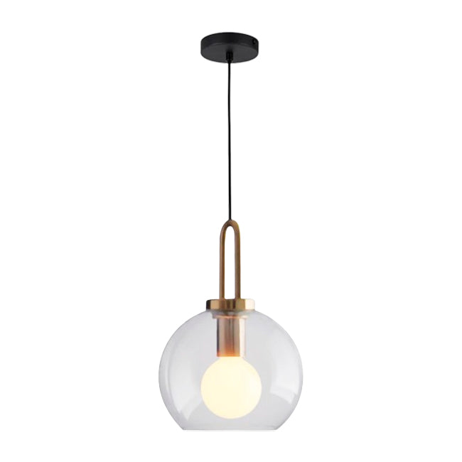 LÁMPARA COLGANTE CAMPANA DE VIDRIO DELIA LUX BRONZE / SIN FOCO