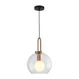 LÁMPARA COLGANTE CAMPANA DE VIDRIO DELIA LUX BRONZE / SIN FOCO