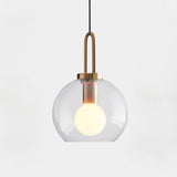 LÁMPARA COLGANTE CAMPANA DE VIDRIO DELIA LUX BRONZE / SIN FOCO