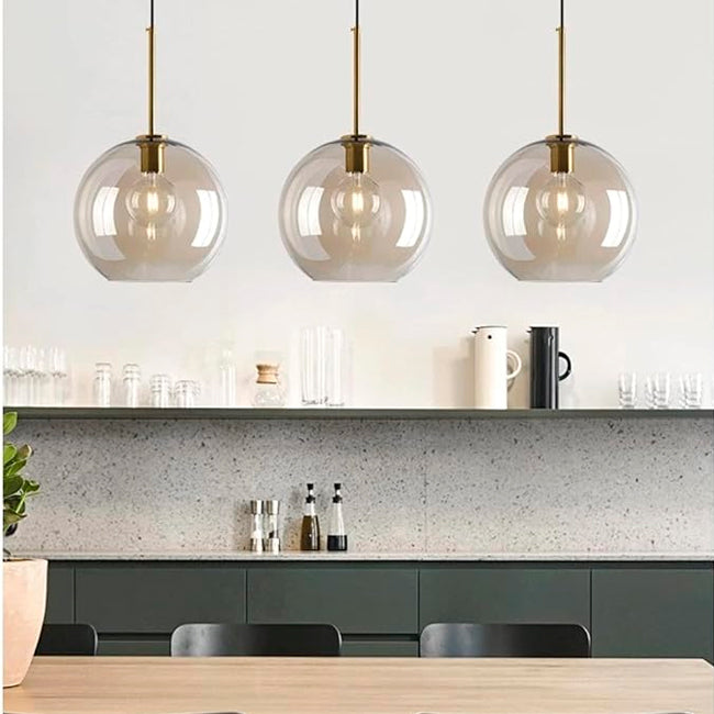 LÁMPARA COLGANTE CAMPANA DE VIDRIO CINDERELLA LUX BRONZE / SIN FOCO