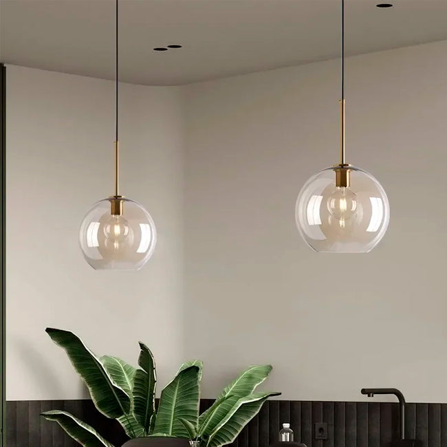 LÁMPARA COLGANTE CAMPANA DE VIDRIO CINDERELLA LUX BRONZE / SIN FOCO