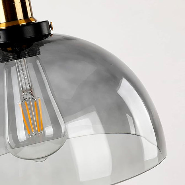 LÁMPARA COLGANTE CAMPANA DE VIDRIO KATARA LUX BRONZE SMOKE GRAY / SIN FOCO