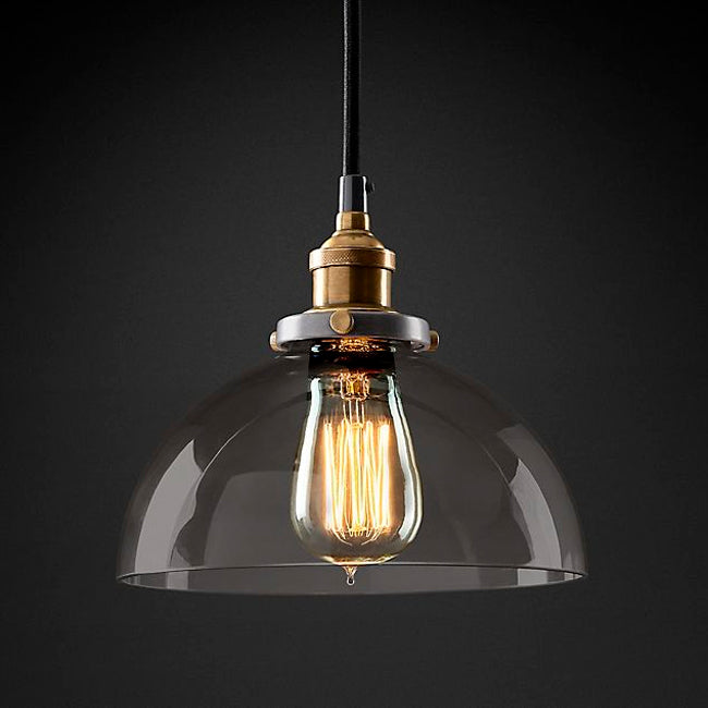 LÁMPARA COLGANTE CAMPANA DE VIDRIO KATARA LUX BRONZE SMOKE GRAY / SIN FOCO