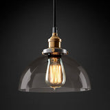 LÁMPARA COLGANTE CAMPANA DE VIDRIO KATARA LUX BRONZE SMOKE GRAY / SIN FOCO