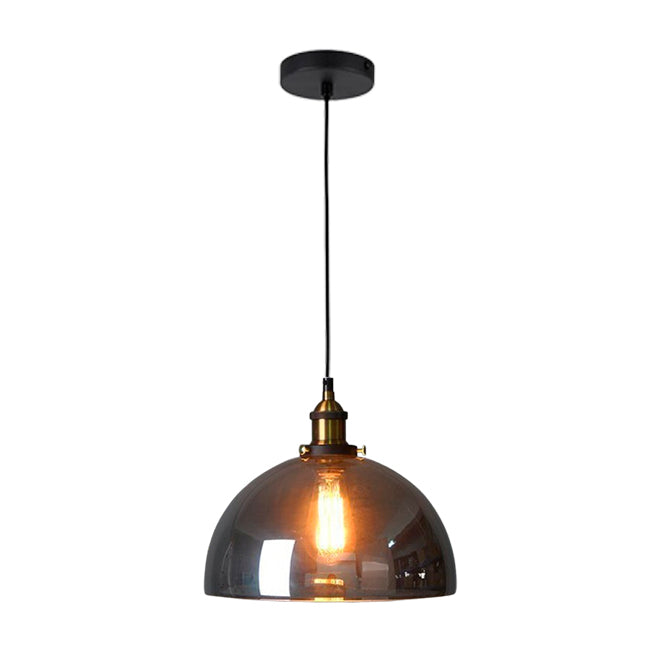 LÁMPARA COLGANTE CAMPANA DE VIDRIO KATARA LUX BRONZE SMOKE GRAY / SIN FOCO