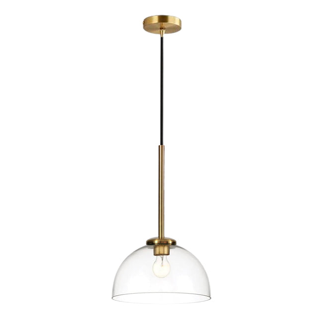 LÁMPARA COLGANTE CAMPANA DE VIDRIO SUKI LUX BRONZE / SIN FOCO