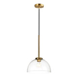 LÁMPARA COLGANTE CAMPANA DE VIDRIO SUKI LUX BRONZE / SIN FOCO