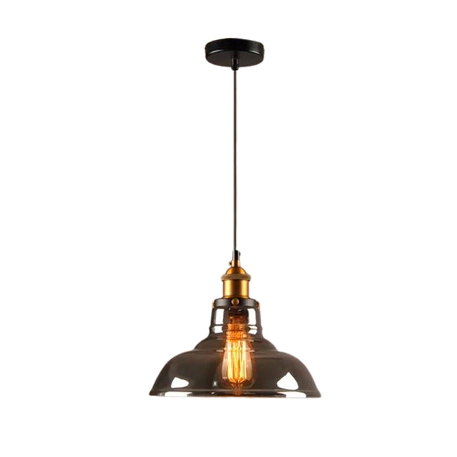 LÁMPARA COLGANTE CAMPANA DE VIDRIO KYOSHI LUX BRONZE SMOKE GRAY / SIN FOCO