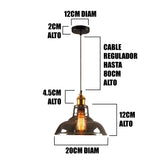 LÁMPARA COLGANTE CAMPANA DE VIDRIO KYOSHI LUX BRONZE SMOKE GRAY / SIN FOCO