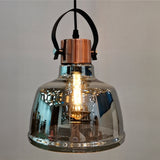 LÁMPARA COLGANTE CAMPANA VINTAGE DE VIDRIO ASTRID CHROME / SIN FOCO