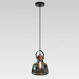 LÁMPARA COLGANTE CAMPANA VINTAGE DE VIDRIO ASTRID CHROME / SIN FOCO