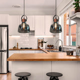LÁMPARA COLGANTE CAMPANA VINTAGE DE VIDRIO ASTRID CHROME / SIN FOCO