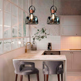 LÁMPARA COLGANTE CAMPANA VINTAGE DE VIDRIO ASTRID CHROME / SIN FOCO