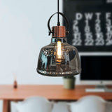 LÁMPARA COLGANTE CAMPANA VINTAGE DE VIDRIO ASTRID CHROME / SIN FOCO