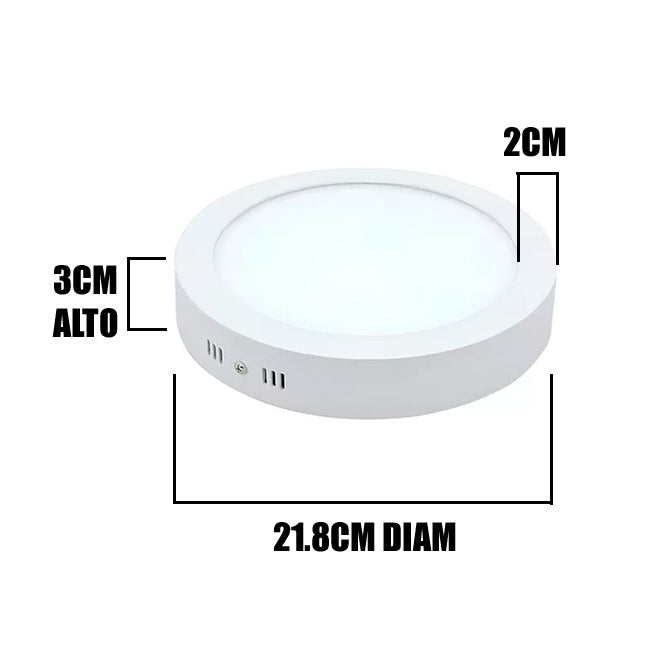 PANEL LED SIMPLE CIRCULAR 18W ADOSABLE LUZ BLANCA 6500K MARCA NUVORA