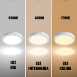 PANEL LED TRICOLOR POLICARBONATO SÚPER SLIM 12W - 27K 40K 80K EVT