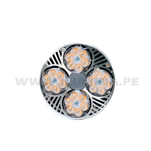 FOCO LED PAR30 35W 32° 3000K LUZ CÁLIDA E27 BASE COLOR NEGRO + PLATEADO ILUMINA